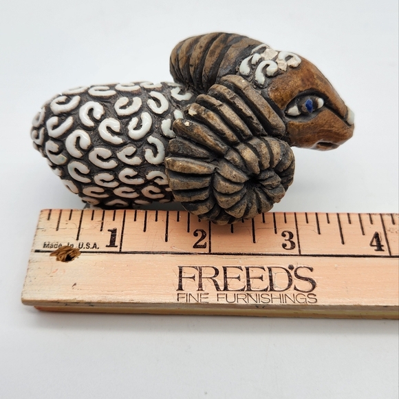 Vintage Artesania Rinconada (Uruguay) "Ram" Sheep Art Pottery Enamel Figurine - Picture 8 of 8